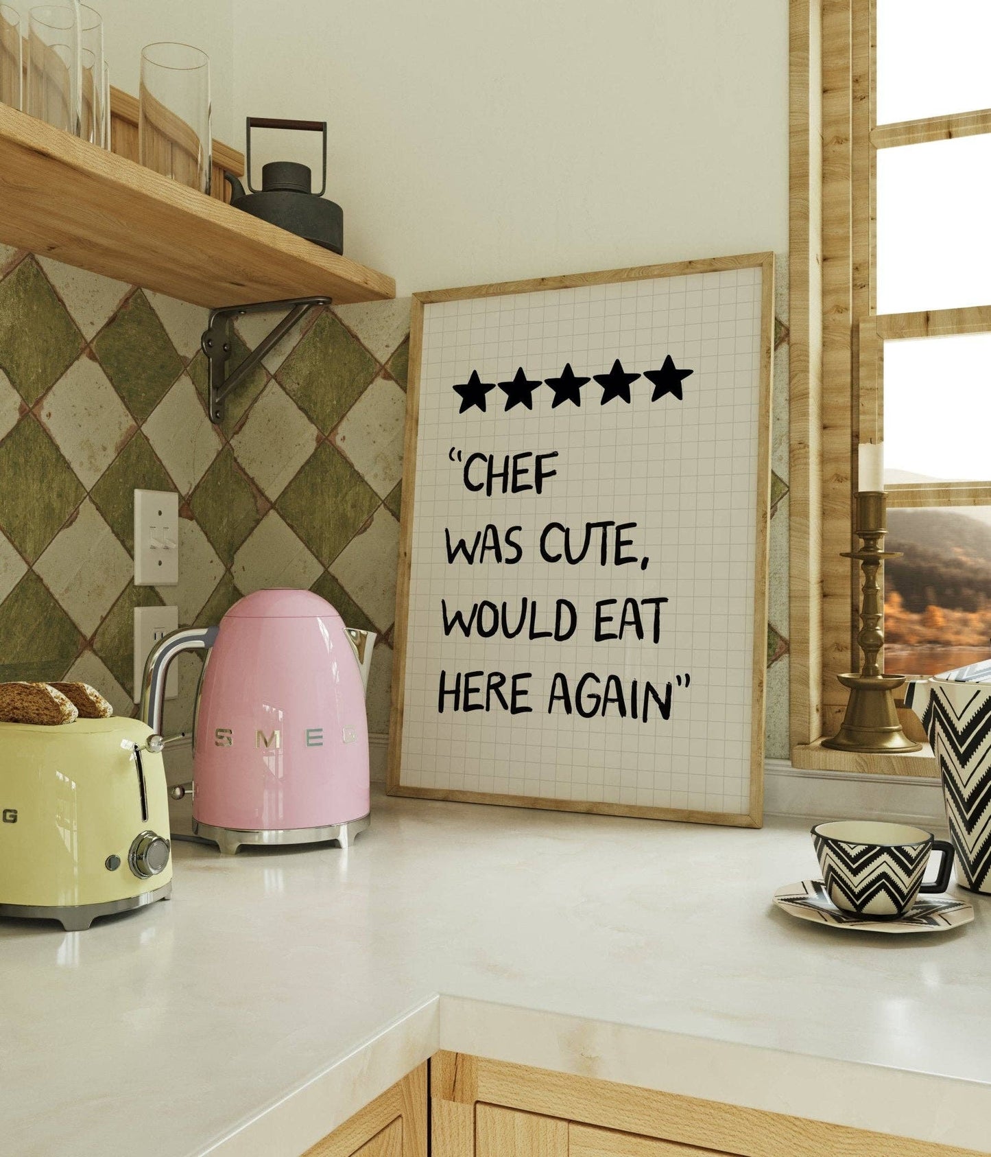 Chef Was Cute Kitchen A2 Print from Moonshine prints