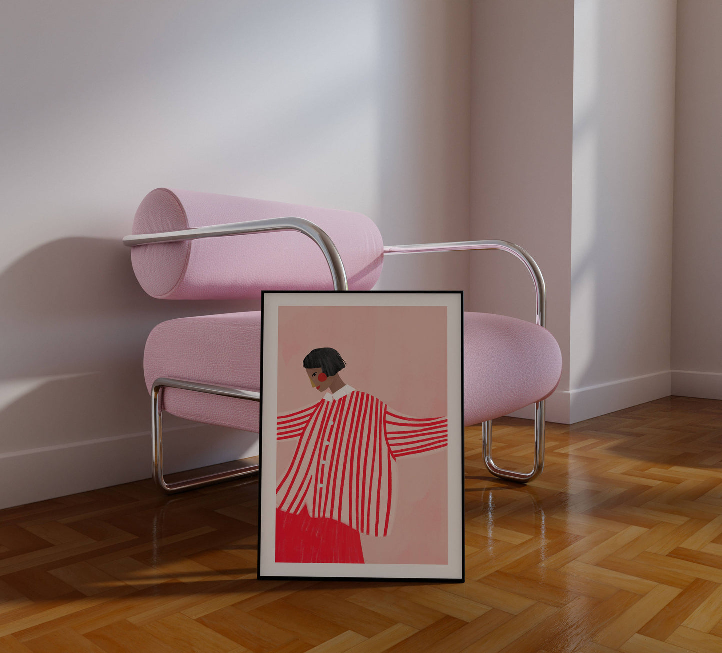 The Woman With The Red Skirt | A3 Art Print