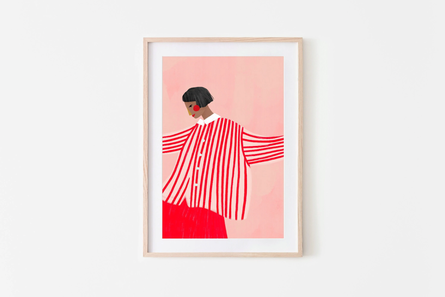 The Woman With The Red Skirt | A3 Art Print