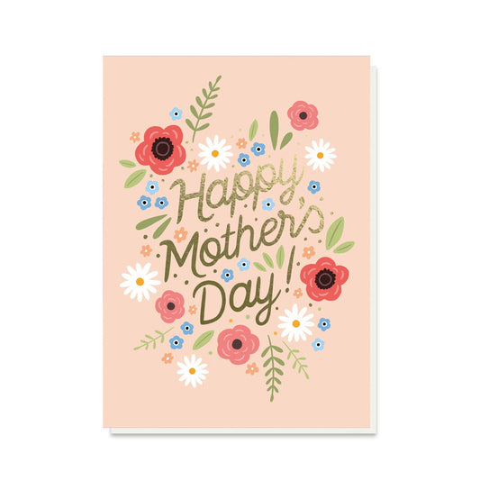 Peach floral Mother's Day Greeting Card