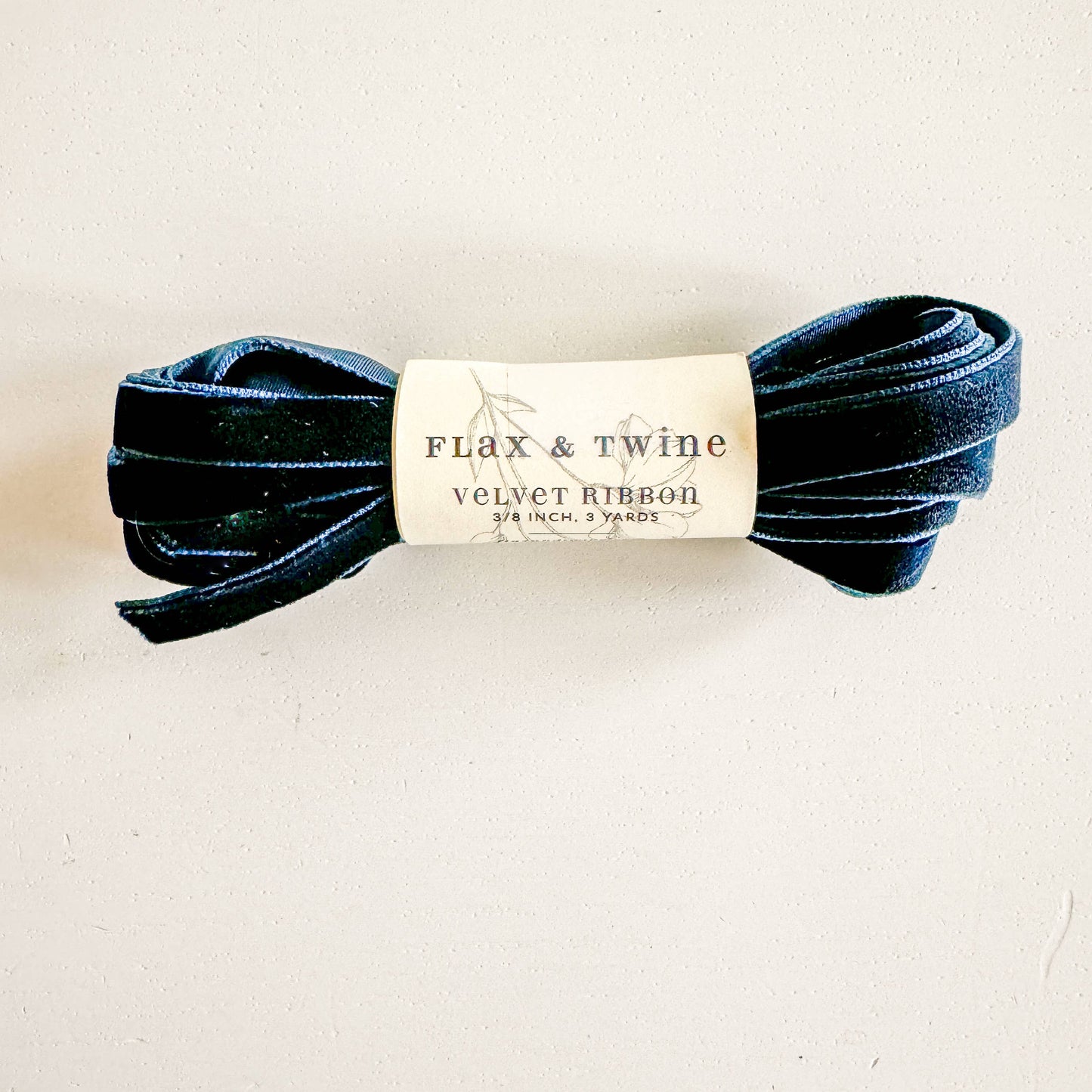 Flax & Twine 3/8" Velvet Ribbon (9ft / 2.74m)