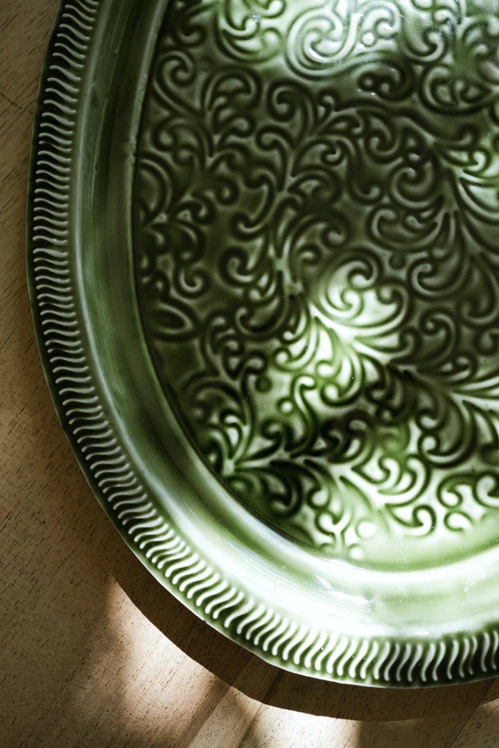 Enamel Platter Oval - Forest