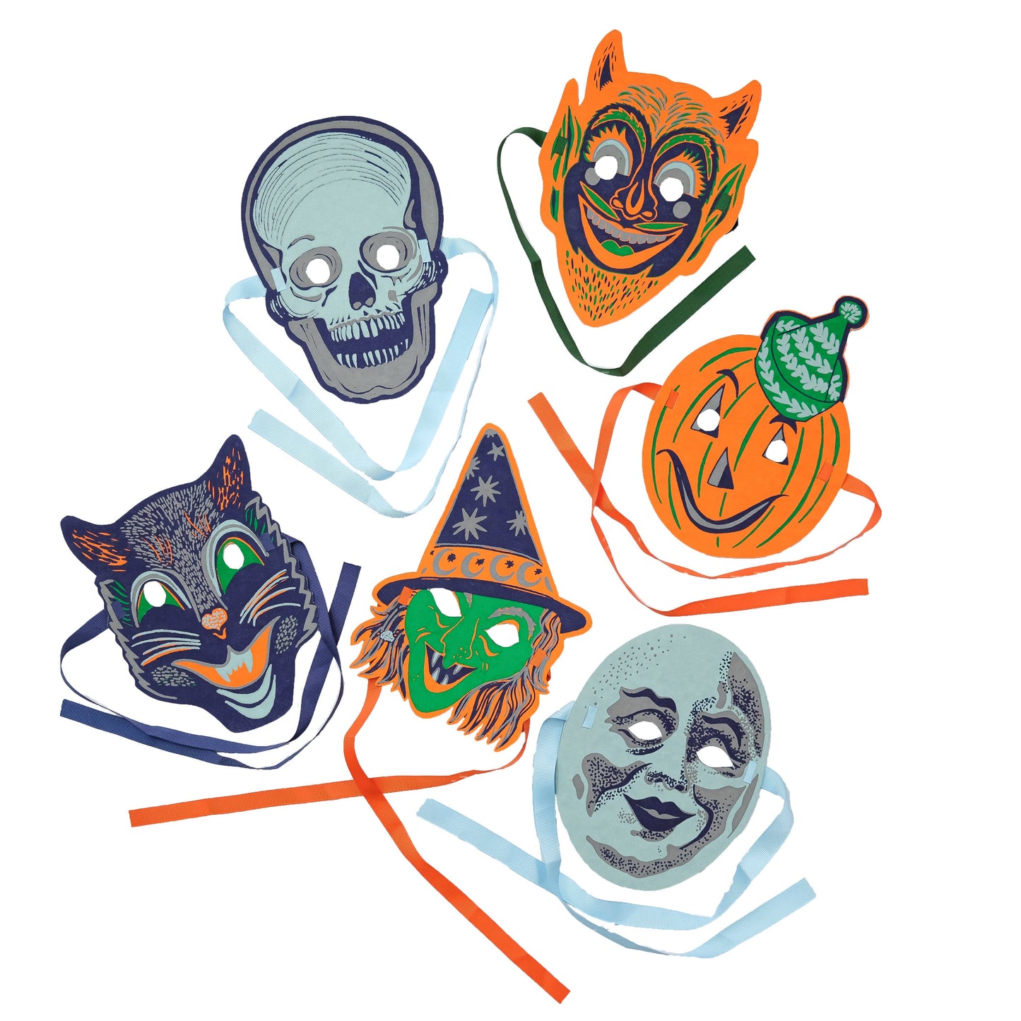 Halloween Fancy Dress Face Masks (Set of 6)