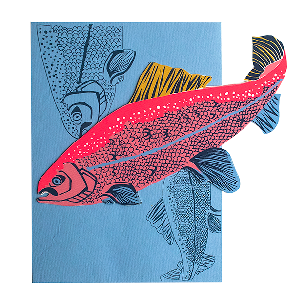 Salmon Greeting Card