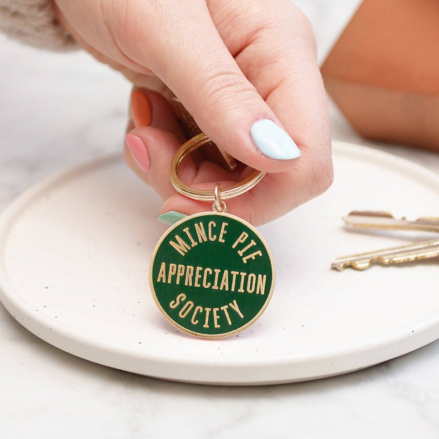 Mince Pie Appreciation Society - Enamel Keyring