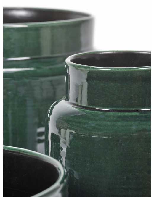 The Every Space Dark Green glazed terracotta indoor plant pot by Serax