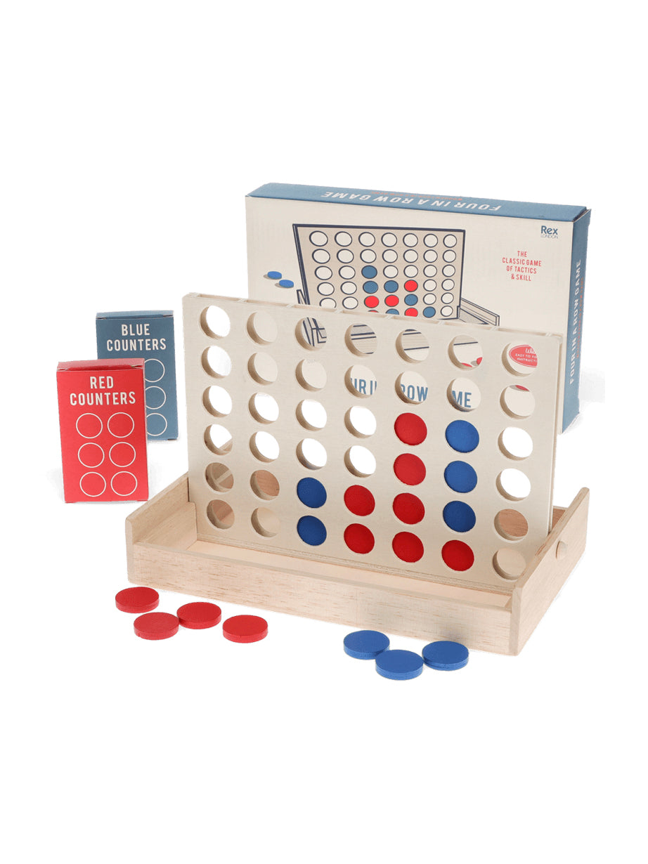 Wooden Four in a Row Game Set