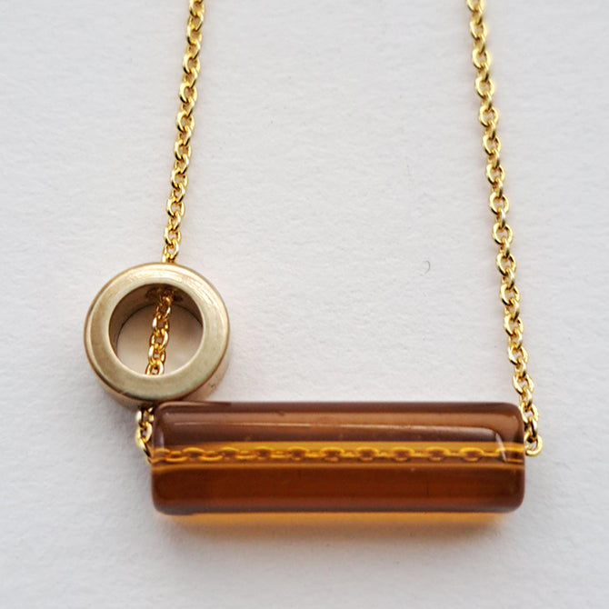 Gardena Glass & Brass Necklace