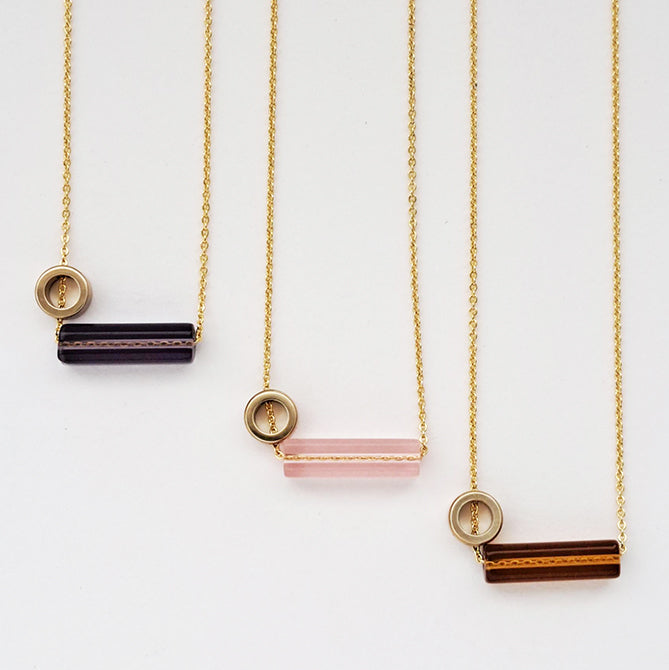 Gardena Glass & Brass Necklace