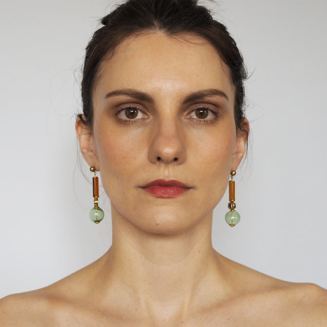 Gardena Glass Bubble Long Earrings