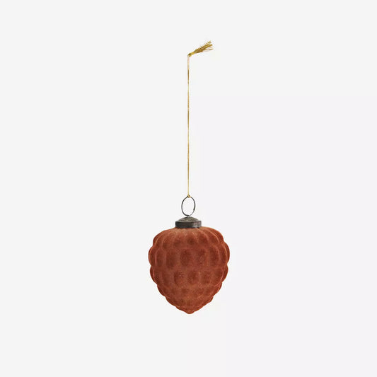 Hanging Glass and Velvet Christmas Bauble