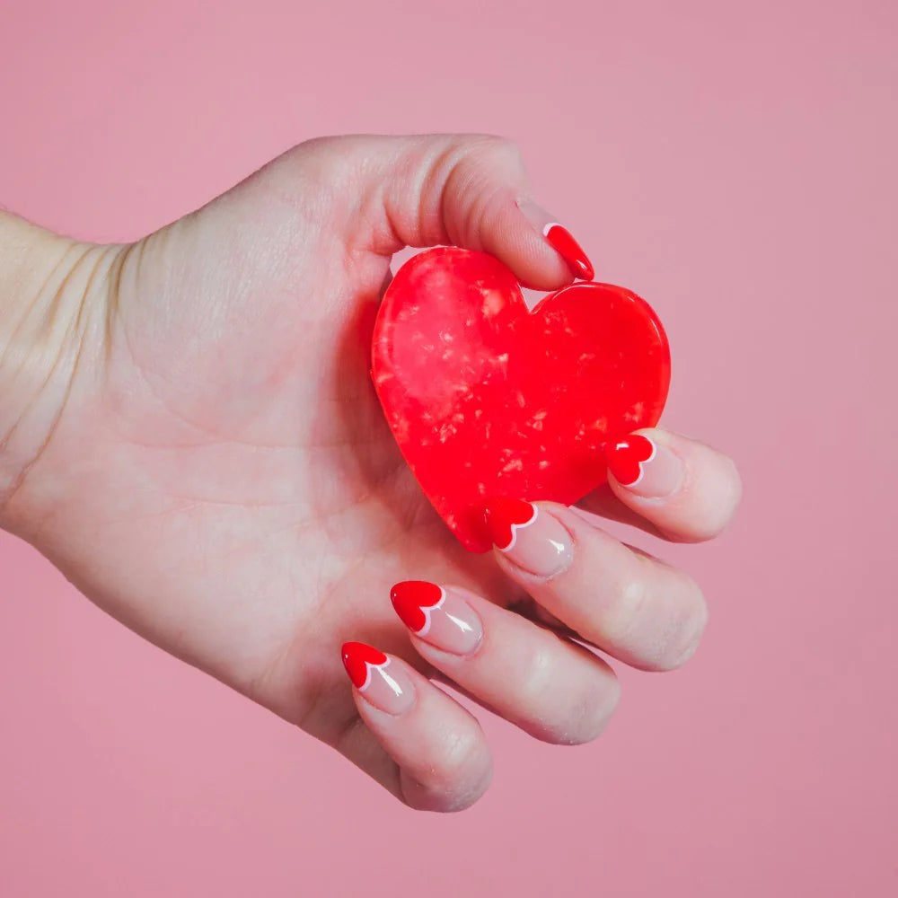 Red Heart Hair Claw