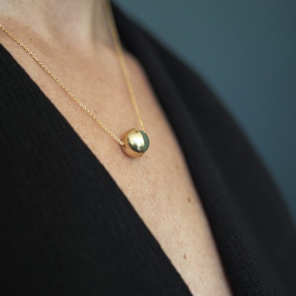 Less is More Brass Cup & Gemstone Necklace