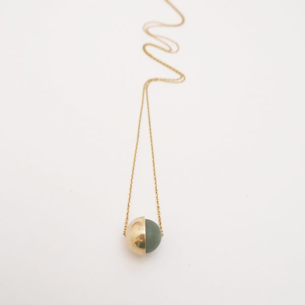 Less is More Brass Cup & Gemstone Necklace