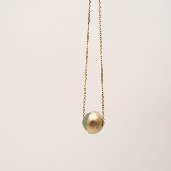 Less is More Brass Cup & Gemstone Necklace