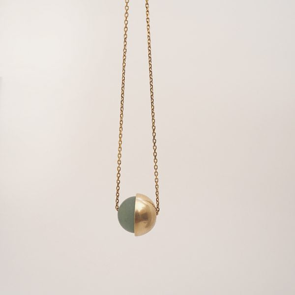 Less is More Brass Cup & Gemstone Necklace