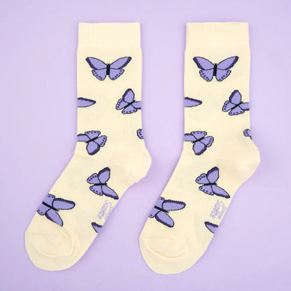 Purple Butterfly Socks