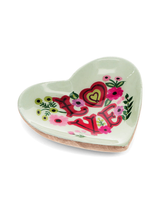 Wooden Heart-Shaped Trinket Dish | Love