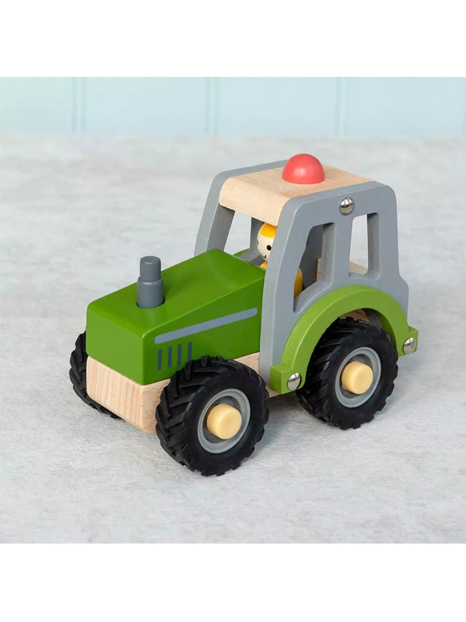 Wooden Push Along Toy | Green Tractor