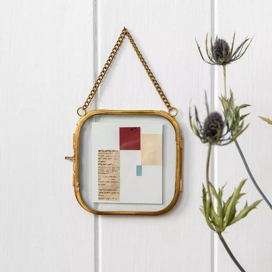 Rounded Hanging Brass Picture Frame 10x10cm