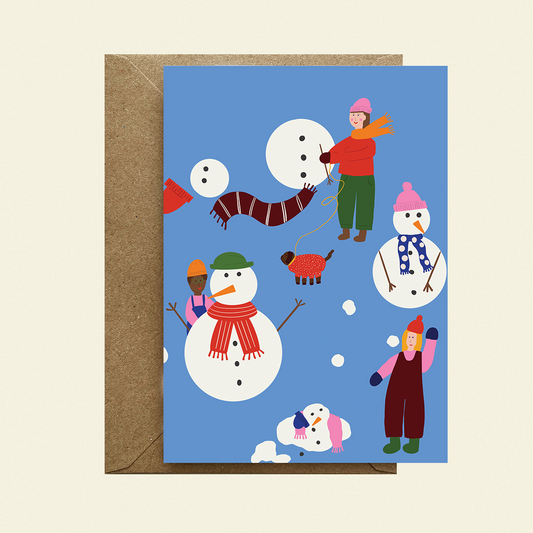 "Snowball Fight" Christmas Card