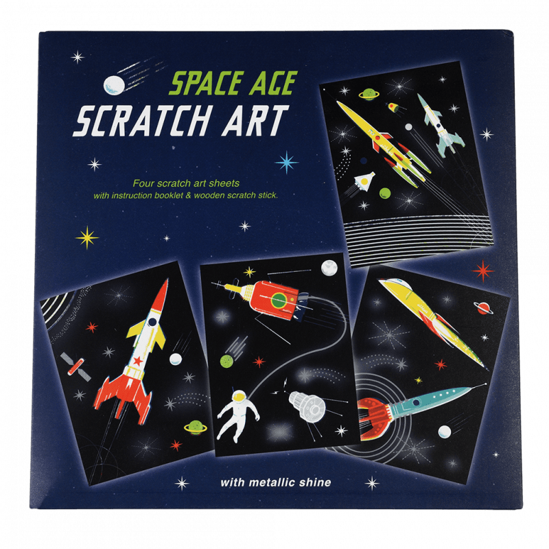 Space Scratch art set (4 sheets)