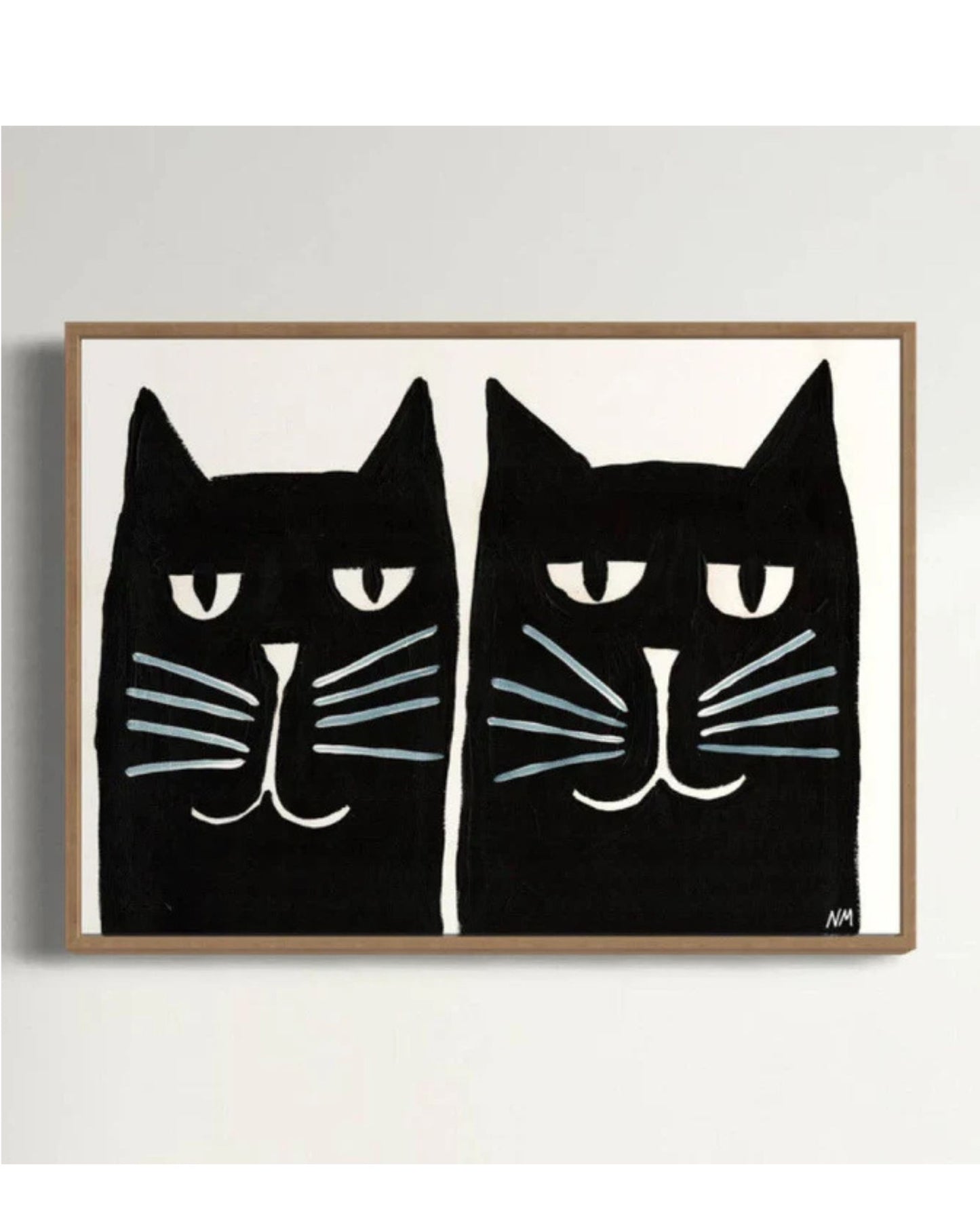 Two black cats A3 print by Nancy McKie