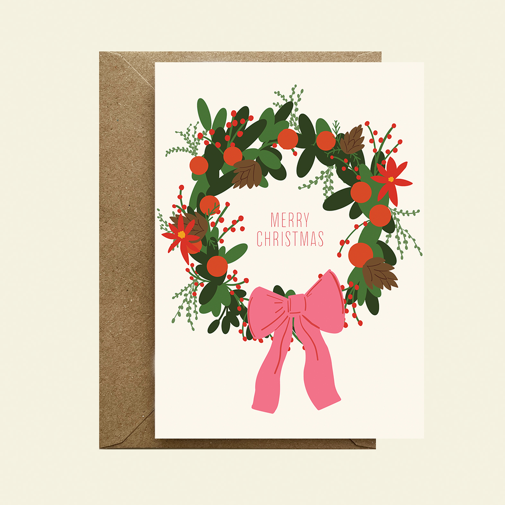 "Christmas Wreath" Christmas Card