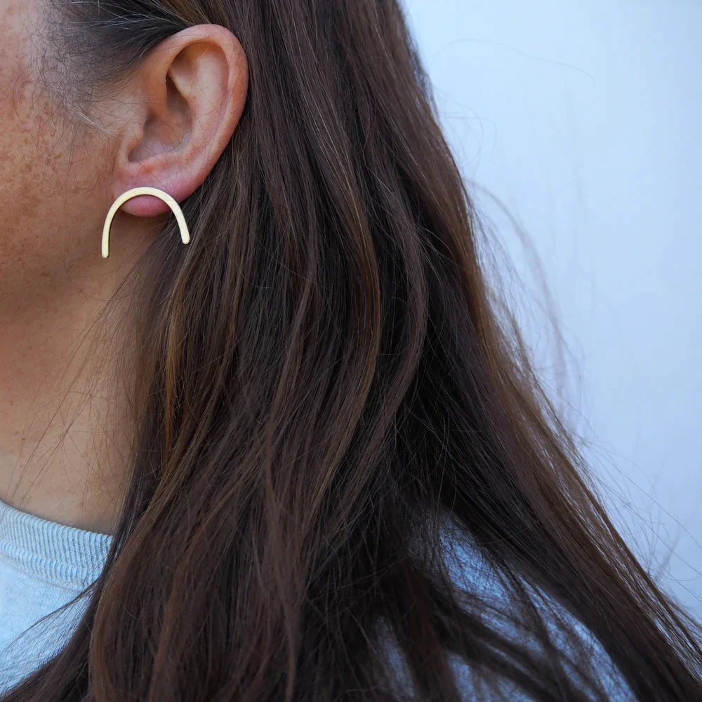 The Every Space gold plated Curve earrings by Custom Made UK