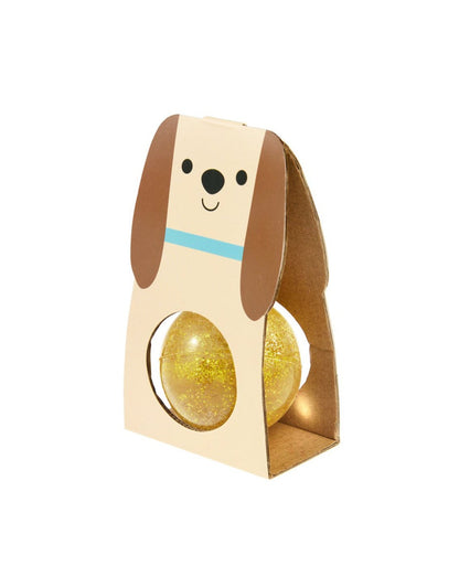 Dog Bouncy Ball Gold Glitter