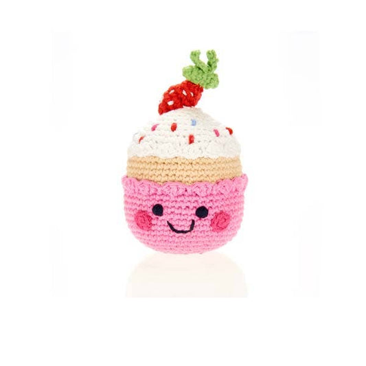 Baby Toy Friendly cupcake rattle- strawberry