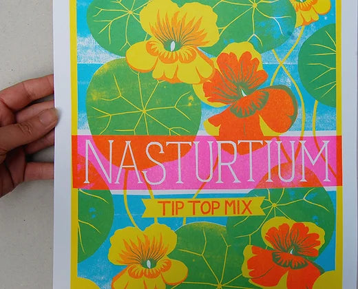 Nasturtium Risograph Print