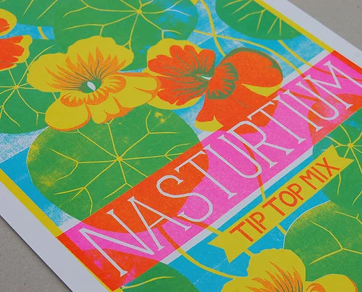 Nasturtium Risograph Print