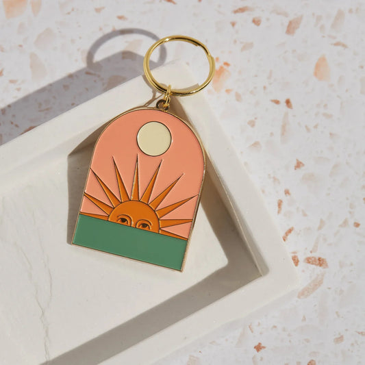 Setting Sun Enamel Keyring